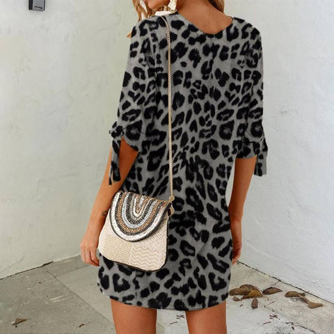 robe grise leopard