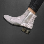 bottines serpent gris